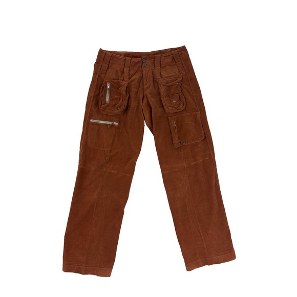 Johnny Was Pants - Johnny Was Pete & Greta Rust Corduroy Utility Cargo Pants Uni-sex Multi Pocket 6
